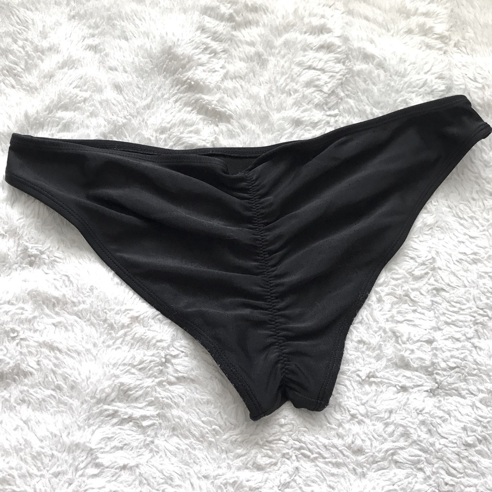 Black scrunched bikini bottom